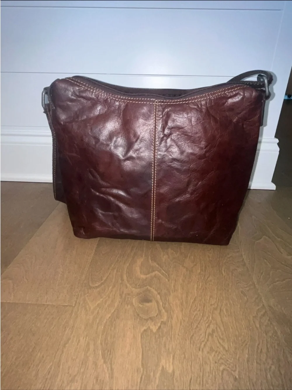 Jack Georges Voyager Crossbody / Shoulder Bag Dark Brown Genuine Leather NICE